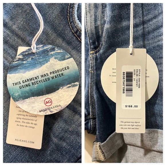 NWT AG Hailey Ex Boyfriend Roll-up Denim Shorts 3.5” Inseam Size 31 - Picture 12 of 12